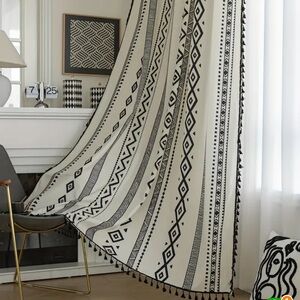 Black and White Geometric Curtain